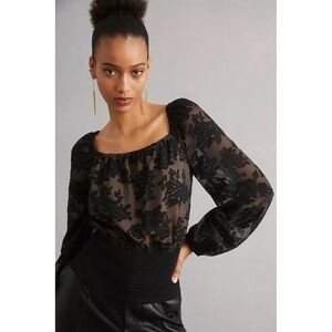 Current Air Anthropologie Lace Overlay Babydoll Milkmaid Whimsigoth Peasant Med